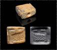Ancient art Mesopotamian Bifacial orange tabloid seal, 2nd. half of 4th. mill. BC -