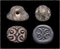 Ancient art Lovely Hat-shaped Uruk seal w artistic pattern, Mesopotamia -