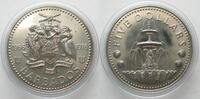 Barbados BARBADOS 5 $ 1976 FM (U) Shell Fountain 10TH ANN. INDEPENDENCE Cu-Ni Prooflike -