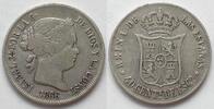 Spanien SPAIN 40 Centimos 1866 Madrid ISABEL II silver VF+ -