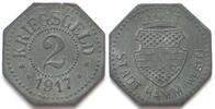 Hamm (Westfalen) Germany HAMM 2 Pfennig 1917 zinc XF RARE! -