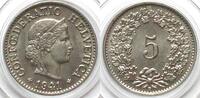 Schweiz SWITZERLAND 5 Rappen 1941 nickel BU! -