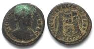 Roman Imperial LICINIUS II (317-324 AD). AE Follis, ASIS, Siscia mint, VICT LAETAE PRINC PERP -