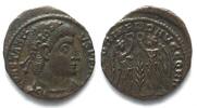 Roman Imperial CONSTANTIUS II (324-361 AD). AE Nummus, Siscia mint, mintmark off flan, AU! -