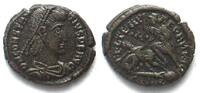 Roman Imperial CONSTANTIUS II (337-361 AD). AE Follis 18mm, Constantinople FEL TEMP REPARATIO -