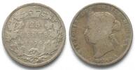 Kanada CANADA 25 Cents 1874 H VICTORIA silver F -