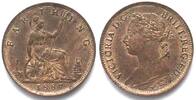 England GREAT BRITAIN Farthing 1887 VICTORIA bronze BU!!! -