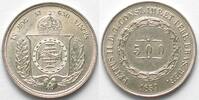 Brasilien BRAZIL 500 Reis 1859 PEDRO II silver SCARCE YEAR! UNC!!! -