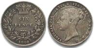England GREAT BRITAIN Sixpence 1860 VICTORIA silver VF -