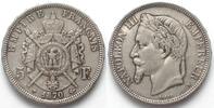 Frankreich FRANCE. 5 Francs 1870 BB, Strasbourg mint, NAPOLEON III, silver, XF -