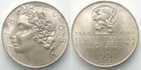 Tschechoslowakei 50 Kronen CZECHOSLOVAKIA 50 Korun 1968 50TH ANN. OF CZ silver UNC -