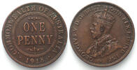 Australien AUSTRALIA. Penny 1918 I, George V, copper, SCARCE DATE! -