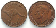 Australien AUSTRALIA. Penny 1941 (m), George VI, bronze, UNC-! -