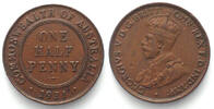 Australien AUSTRALIA. 1/2 Penny 1931, George V, bronze, XF! -