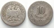 Mexiko MEXICO. 10 Centavos 1874 Go, silver, F-VF -
