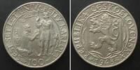 Tschechoslowakei CZECHOSLOVAKIA 100 Korun 1948 600 ANN. of CHARLES UNIVERSITY silver UNC -