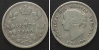 Kanada CANADA 5 Cents 1888 VICTORIA silver aVF -