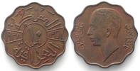 Irak IRAQ 10 Fils 1938 GHAZI I bronze AU! -