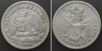 Mexiko MEXICO. 25 Centavos 1885/69 Go, Guanajuato, silver, VF+ -