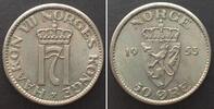 Norwegen NORWAY 50 Ore 1953 HAAKON VII Cu-Ni UNC! -