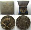 Schweiz - Schützenmedaillen FRIBOURG FEDERAL SHOOTING 1934, Medal, bronze, 50mm, w. original lettered box! -