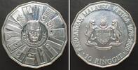 Malaysia MALAYSIA. 10 Ringgit 1976, 3rd MALAYSIAN 5-YEAR PLAN, silver, Proof, SCARCE! -