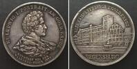 Deutschland - Medaillen REGENSBURG Medal 1890 Portrait of Ludwig I on GOLDENEN KREUZ HOTEL silver 33mm -