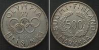 Finnland FINLAND 500 Markkaa 1952 OLYMPICS HELSINKI silver XF -