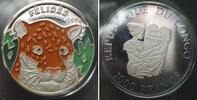 Kongo - Brazzaville CONGO REPUBLIC 1000 Francs 1996 Jaguar FELIDAE silver multicolor Proof RARE!!! -