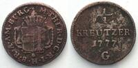 Haus Habsburg Austria BURGAU 1/4 Kreuzer 1777 G MARIA THERESA copper VF -
