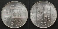 Tschechoslowakei CZECHOSLOVAKIA 50 Korun 1991 Mariánské Lázně SPA TOWNS silver BU -