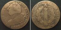 Frankreich FRANCE 2 Sols 1792 AN 4, A Paris mint, LOUIS XVI, type FRANCOIS bronze aVF -