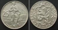Tschechoslowakei CZECHOSLOVAKIA. 25 Korun 1954, 10th ANN. of SLOVAK UPRISING, silver, UNC- -