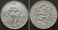 Tschechoslowakei CZECHOSLOVAKIA 10 Korun 1954 10th ANN. of SLOVAK UPRISING silver UNC- -