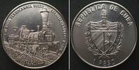Kuba CUBA 1 Peso 1996 Railways 150th ANN. OF SWISS RAILWAYS Cu-Ni UNC -