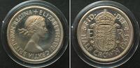 England GREAT BRITAIN Half Crown 1953 ELIZABETH II Cameo Proof from Coronation Set -