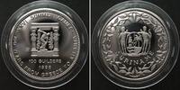 Suriname SURINAME 100 Guilders 1996 OLYMPIC GAMES DISCUS THROWER Cu-Ni SCARCE! -