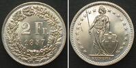 Schweiz SWITZERLAND. 2 Francs 1957 B, silver SPECIMEN -