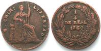 Mexiko MEXICO 1/4 Real 1860, Chihuahua mint, copper XF -