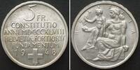 Schweiz SWITZERLAND. 5 Franken 1948, CONSTITUTION silver BU! -