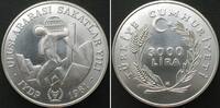 Türkei TURKEY 3000 Lira 1981, YEAR OF THE DISABLED silver SCARCE! -