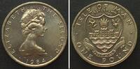 Insel Man ISLE OF MAN 1 Pound 1984 D, Castletown, ELIZABETH II Ni-Br UNC, SCARCE! -