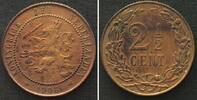 Niederlande NETHERLANDS. 2-1/2 Cents 1906, WILHELMINA, bronze AU! -