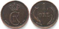 Dänemark DENMARK. 1 Ore 1892, CHRISTIAN IX, bronze KEY DATE! RARE! VF+ -