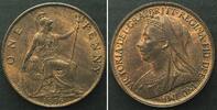 England GREAT BRITAIN. Penny 1896, VICTORIA, bronze UNC!!! -