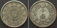 Japan JAPAN 10 Sen Yr.3 (1914) Yoshihito TAISHO silver XF -