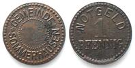 Sommerhausen (Bayern) Germany SOMMERHAUSEN (Bavaria) 1 Pfennig ND, NOTGELD, iron UNC-, RARE! -
