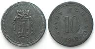 Burgau (Bayern) Germany BURGAU (Bavaria) 10 Pfennig 1917, reeded edge, NOTGELD, zinc AU -