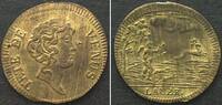 Nürnberger Rechenpfennige TETE DE VENUS Counter by Lauer ND (ca.1840) brass 20mm UNC! -