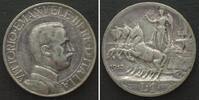 Italien ITALY 1 Lira 1913 VITTORIO EMANUELE III silver VF+ -